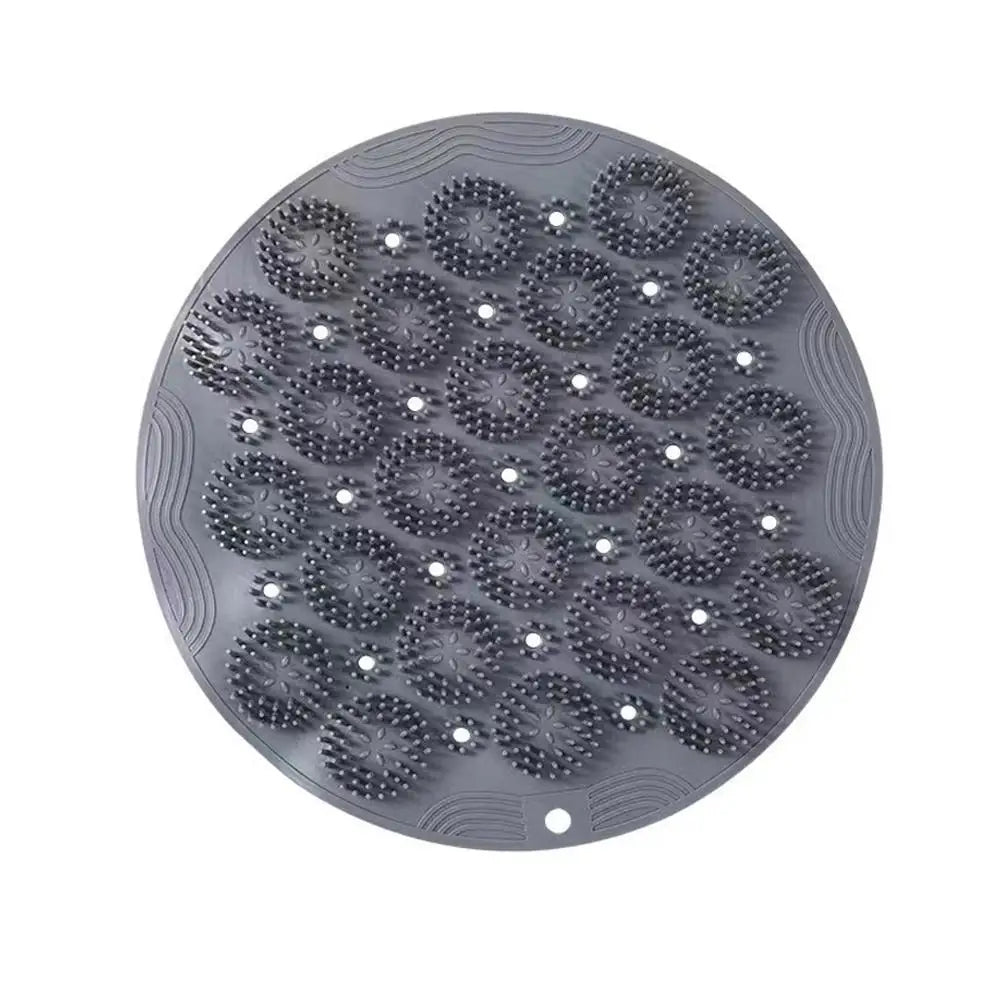 Exfoliating Shower Foot & Back Scrubber, Massage Pad,Wall Mounted Back Scrubber, Silicone Bath Massage Foot Mat with Suction Cup Quake A