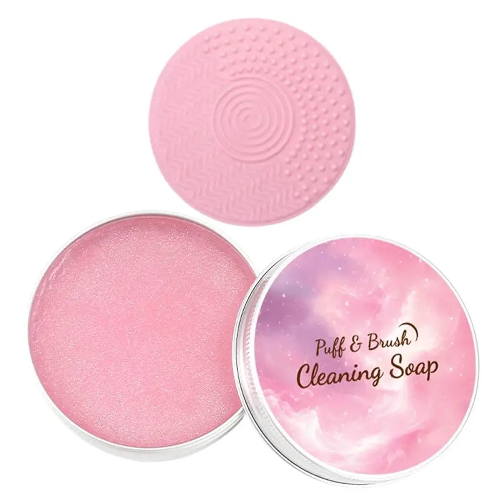 Makeup Brush Cleaner Soap with Silicone Mat, Deeply Cleans Waterproof Makeup for Synthetic & Natural Makeup Brushes & Sponges Quake B-60g