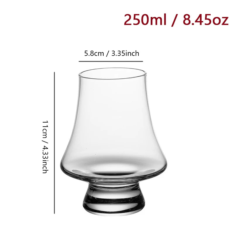 YWDL 250ml Lead Free Crystal Whiskey Glasses Scotch Bourbon Tasting Glass Set Glass Tumbler For Whisky Cognac Brandy Cocktail Quake