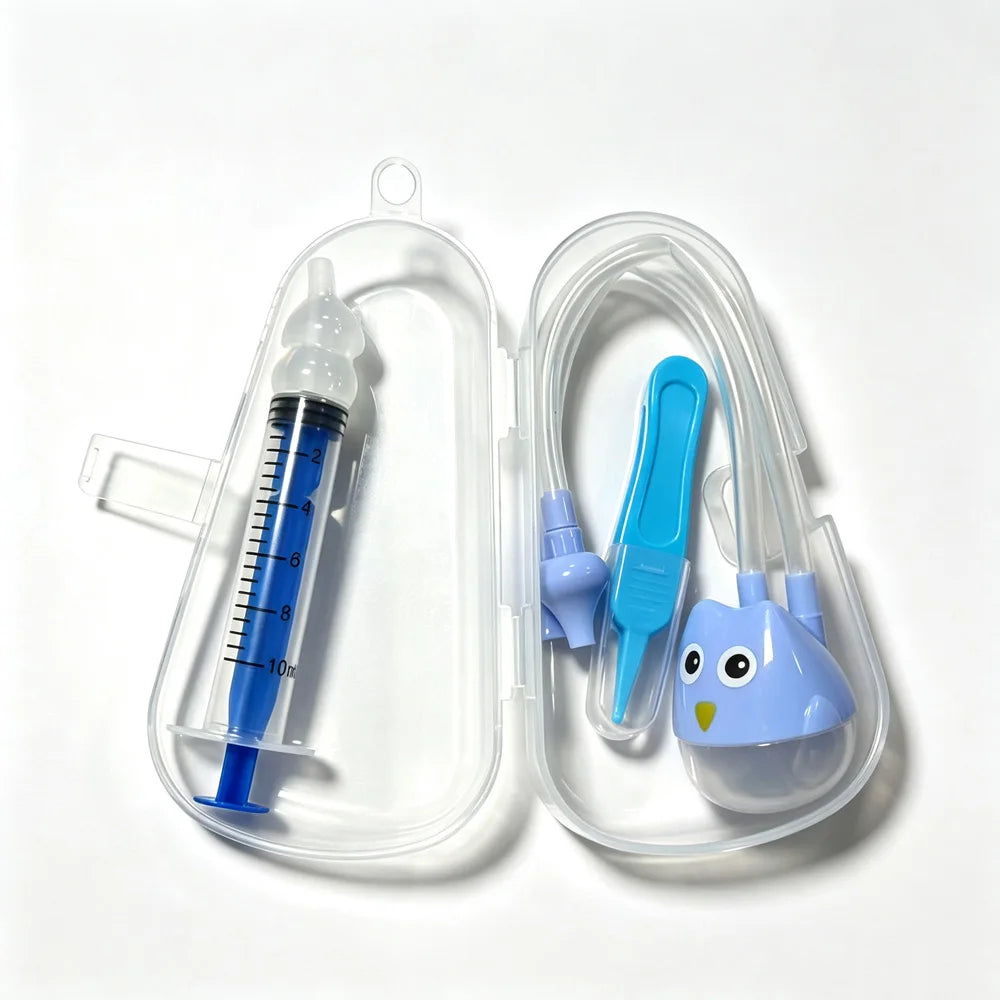 vvocci Nasal irrigator 10ml Syringe-style Baby Oral Suction Nasal Aspirator Baby Snot Cleaner Baby Nasal Irrigator Cartoon Quake A 10ml blue set