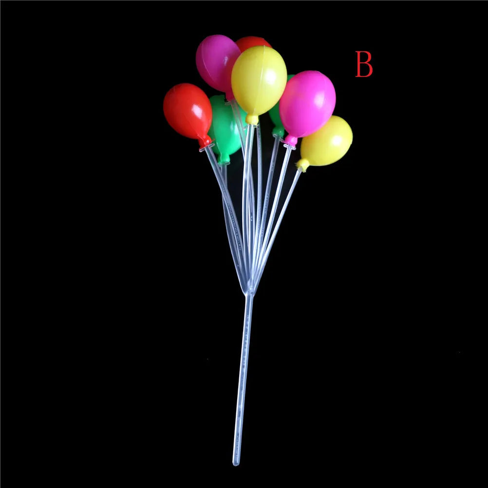 1Pcs Miniature Multicolor Balloon String Toys 1:12 Dollhouse Living Room Plastic Round Heart-shaped Balloon Decoration Quake Round