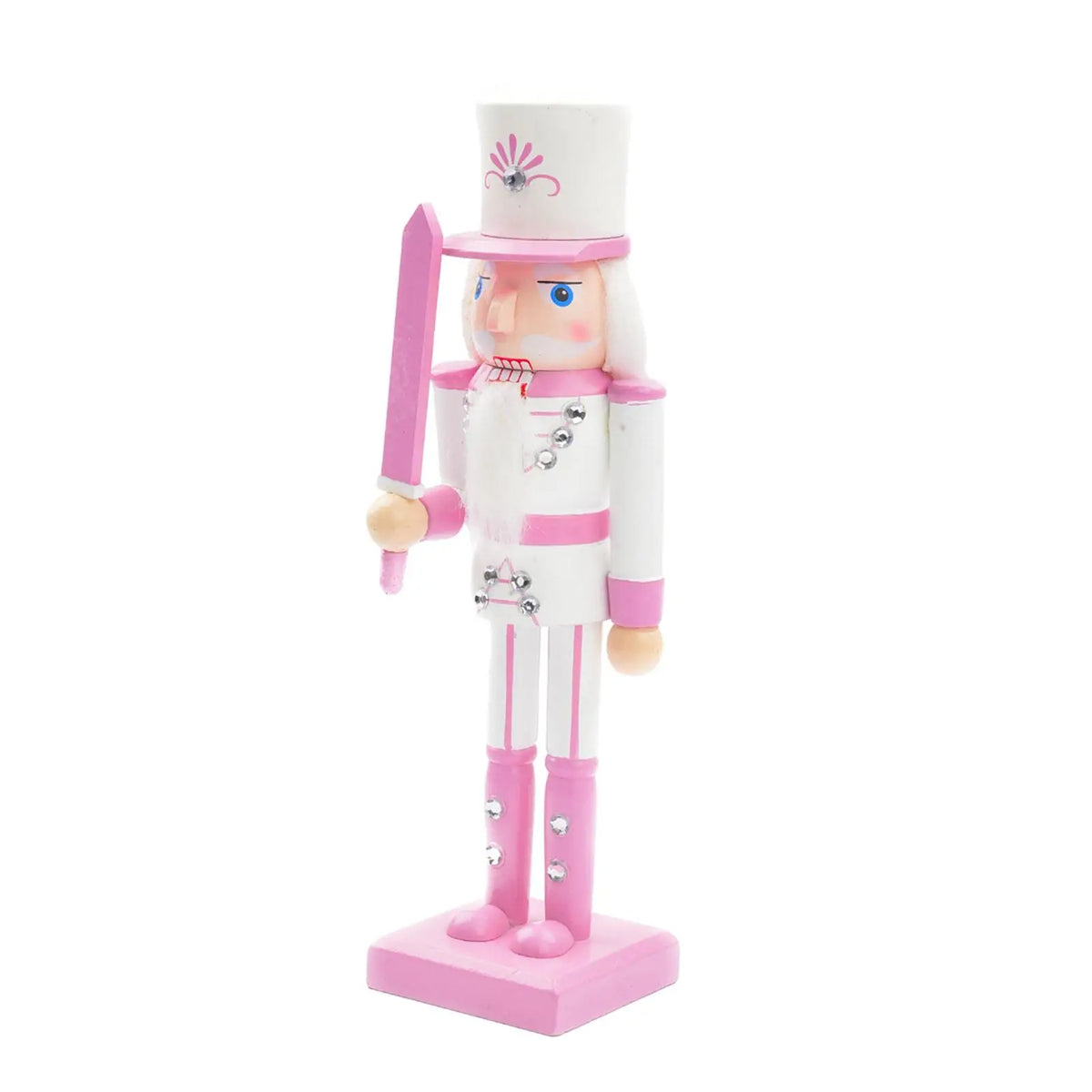 Nutcracker Figurine Photo Props Christmas Decor Christmas Nutcracker Soldier for Party Festival Holiday Christmas Tree Birthday Quake PinkSword