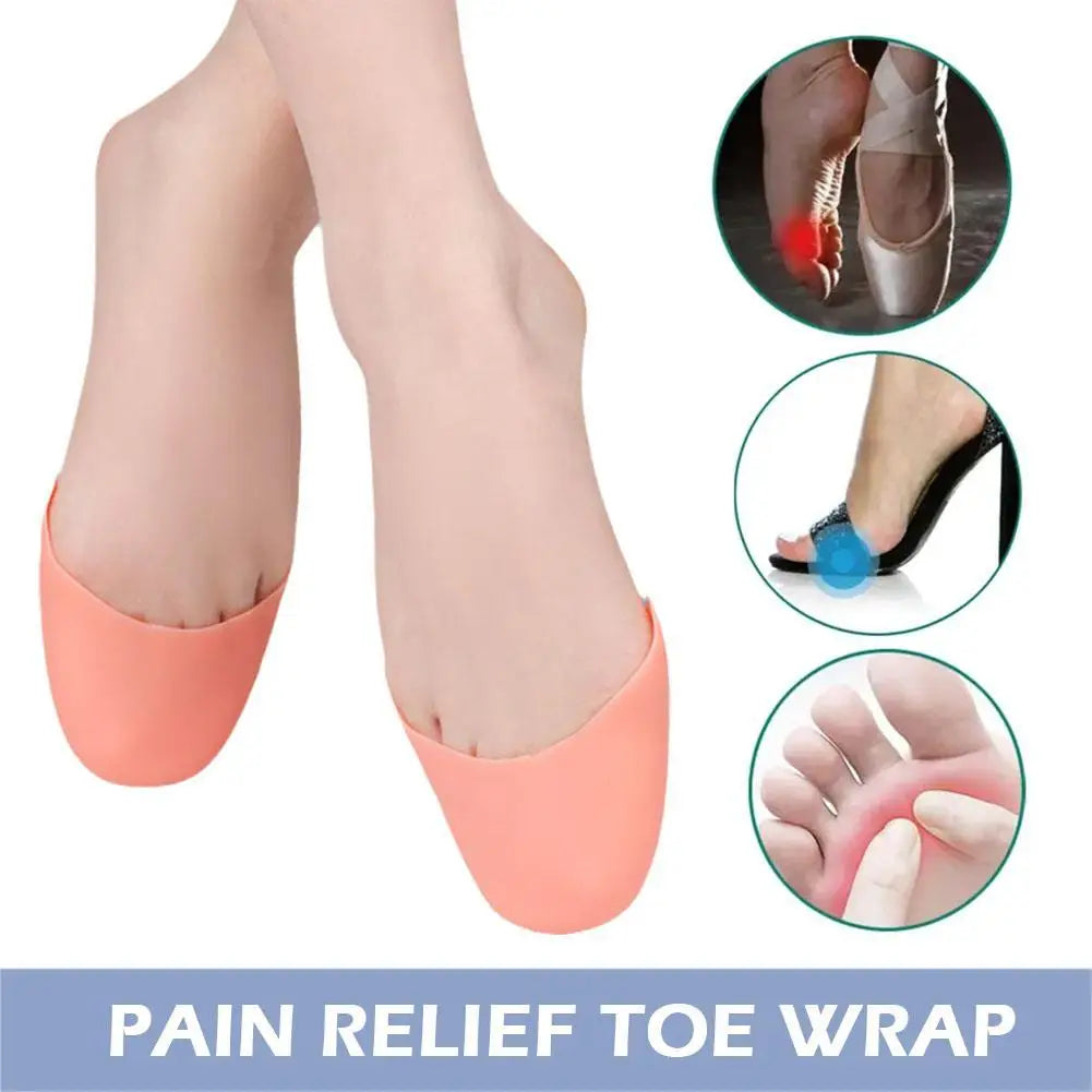 1 Pair Silicone Gel Toe Pads For Pointe Shoes Ballet Dance Foot Big Toe Protection Cushion Topper Cover Protector Pouch Reusable Quake