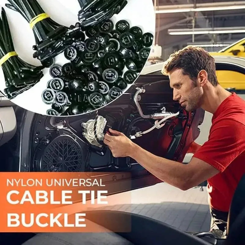 Nylon Cable Tie Buckle Universal Car Fender Trunk Engine Guard Panel Wire Management Secure Auto Fastener Screw Replacement Clip Quake