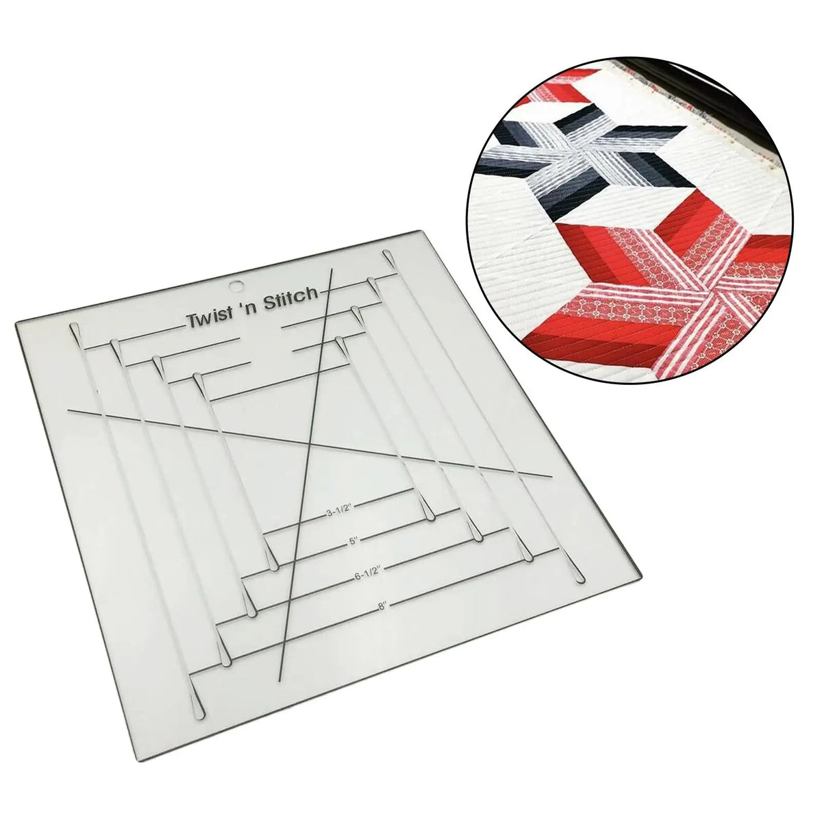 Quilting Template Rulers Household Sewing Machine Twist n Stitch Ruler 3-1/2-10 inches Sewing Fabric Patterns Design Frame Tools Quake