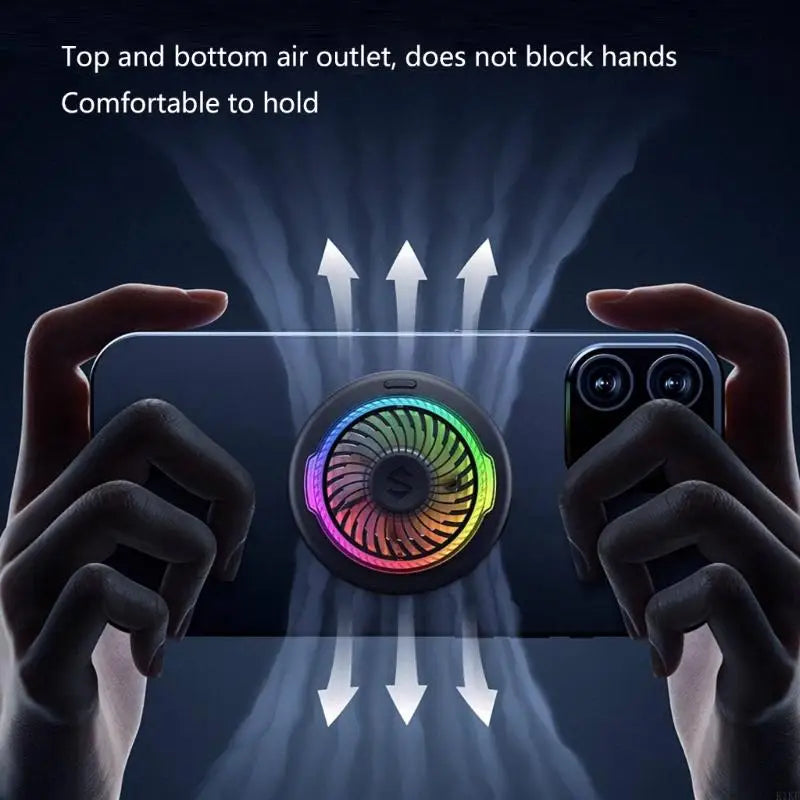 Gaming Phone Fan with Round Housing and Quick Attach Design for Streaming, Charging, Recording, and Daily Device K1KF Quake CN