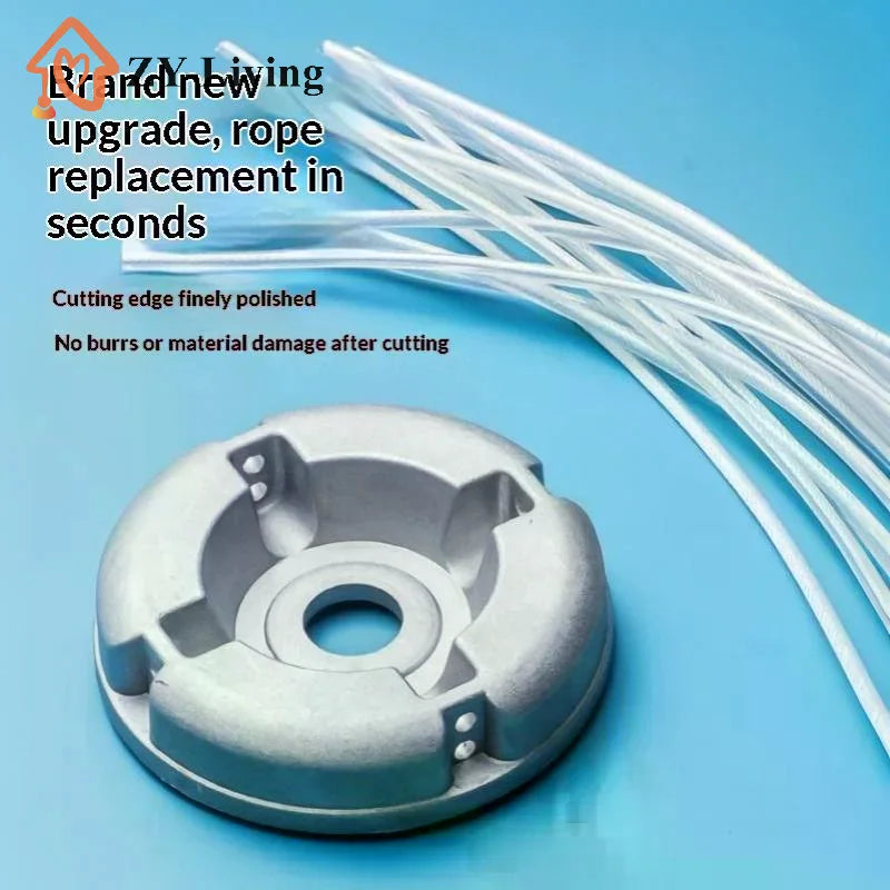 1 Set Aluminum Alloy Grass Trimmer Head With Nylon Wrapped Steel Line For Gardening Replacement Parts Quake