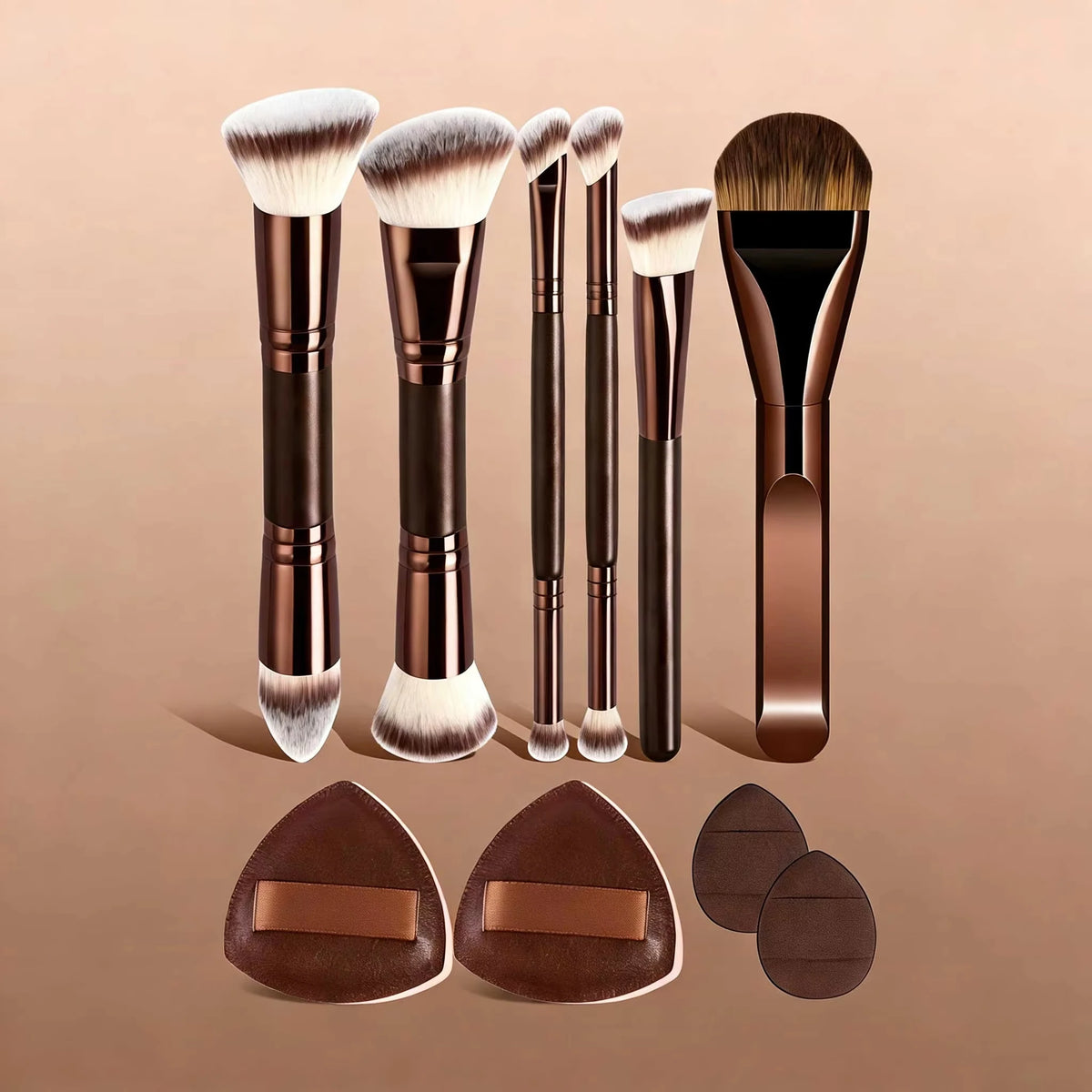 4/5/6/10/18pcs Professional Makeup Brush Set, Portable Travel Makeup Brushes, Dual-Ended Multifunctional Makeup Tools Set Quake