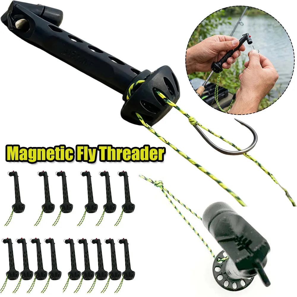 Magnetic Rigging Tool Make Fly Tying Simpler Multifunctional Fishing Line Threader Works With Most Hooks Tippets And Fly Styles Quake