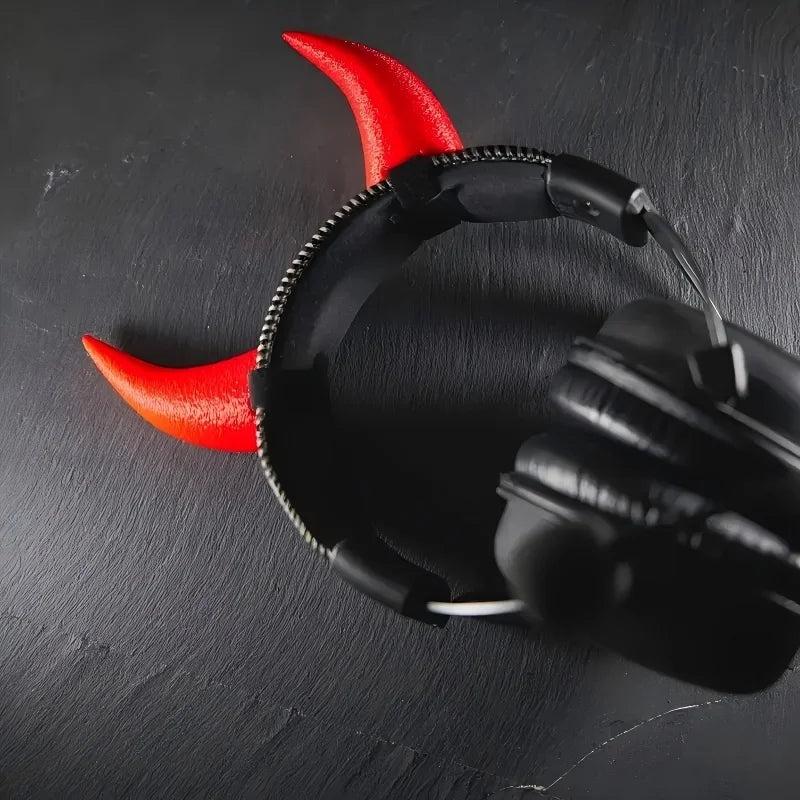 Halloween Decorations Devil Horns and Wing, Headphone Decorations, Devil Horns & Wing 3D Detachable Headphone Decorations Quake