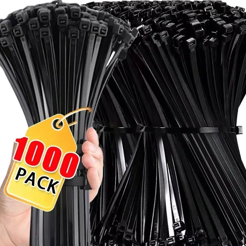 Nylon Cable Tie Plastic Self-locking Binding Tape Black White Cable Tie Fastening Loop Cable Tie Reusable Office Wire Wraps Quake