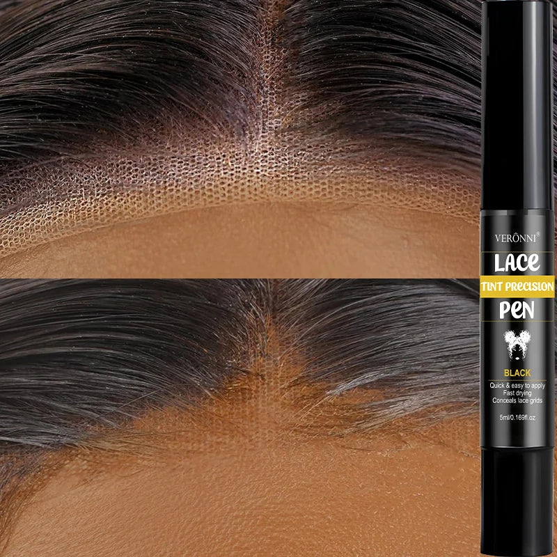 Lace Tint Pen Tinted Lace Precison for Wigs Long-Lasting Easy Apply Natural-Looking High Viscosity Hair Tint for All Hair Types Quake