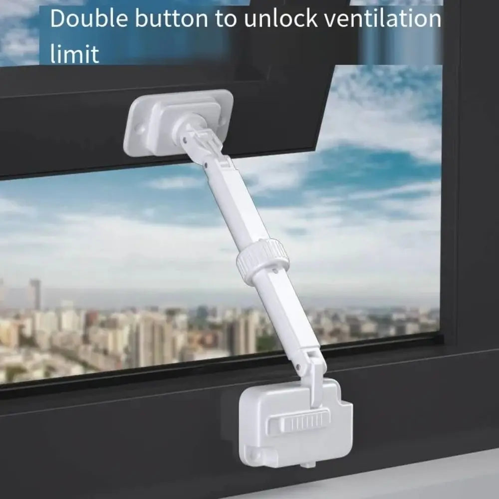 Multifunction ABS Window Lock No Punching Anti-theft Window Restrictor Adjustable Safety Buckle Window Stopper Home Quake