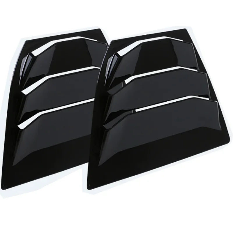 For Mazda 3 Axela 2014-2018 Car Rear Louver Window Side Shutter Cover Trim Sticker Vent Scoop ABS Carbon Fiber Black Accessories Quake Gloss Black