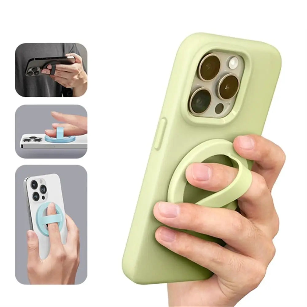 For Magsafe Magnetic Phone Back Grip Anti-fall Metal Plate Ring Finger Ring Holder Creative Strong Adsorption Phone Mount Quake