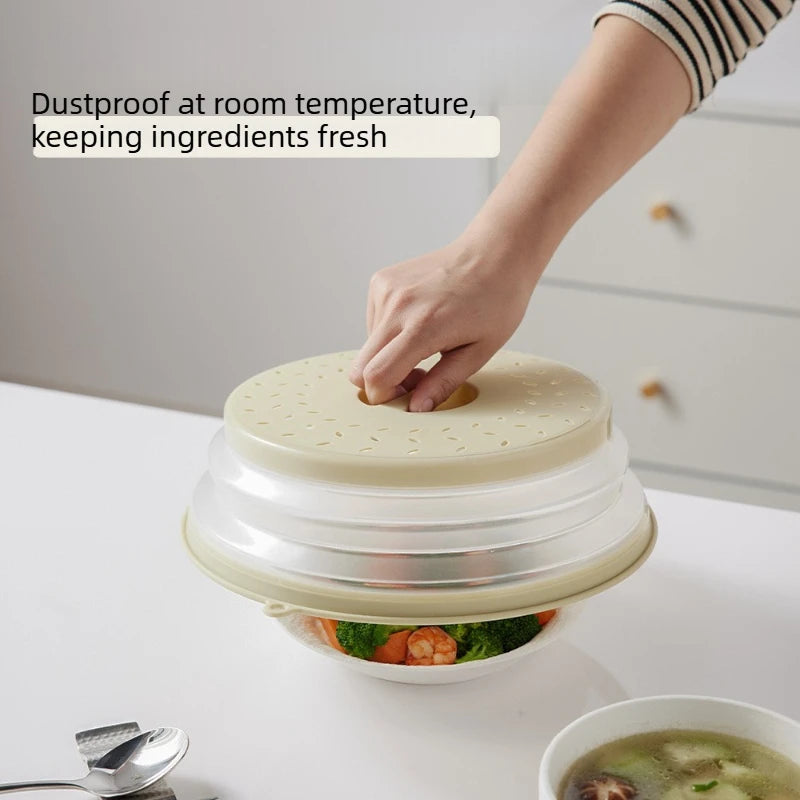 Collapsible Microwave Splatter Cover Heating Lid Breathable Oil Splash Guard Multifunctional Food Plate Cover Quake