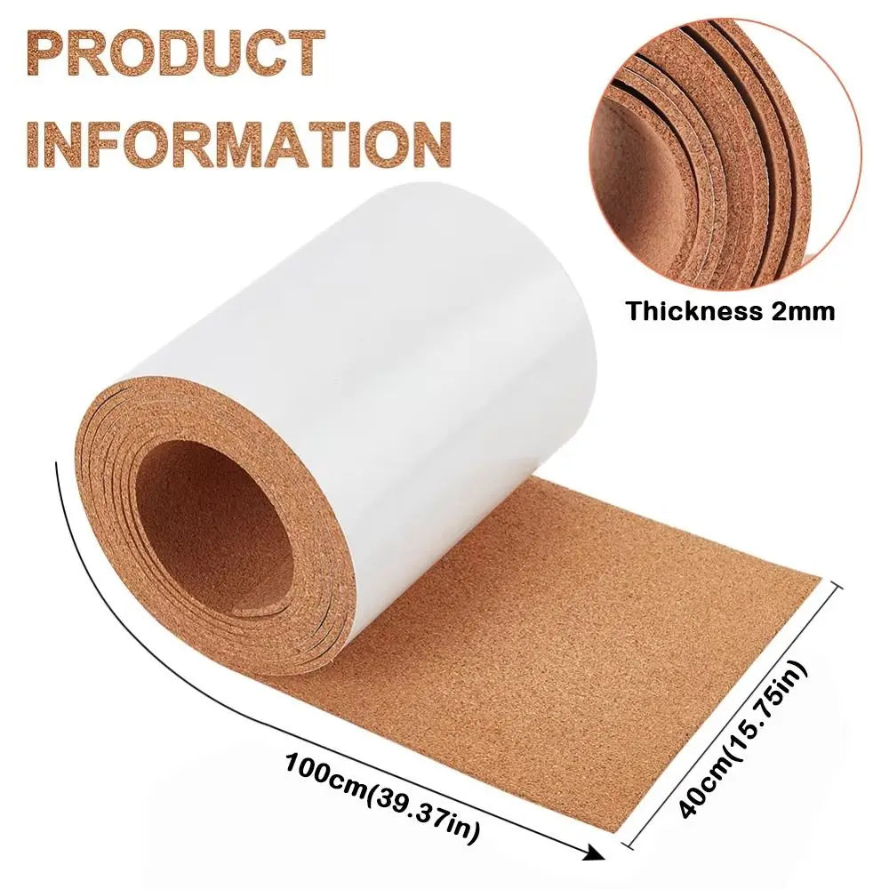1m Self-Adhesive Cork Roll 2mm Thick Square Cork Pad Cork Board Quake