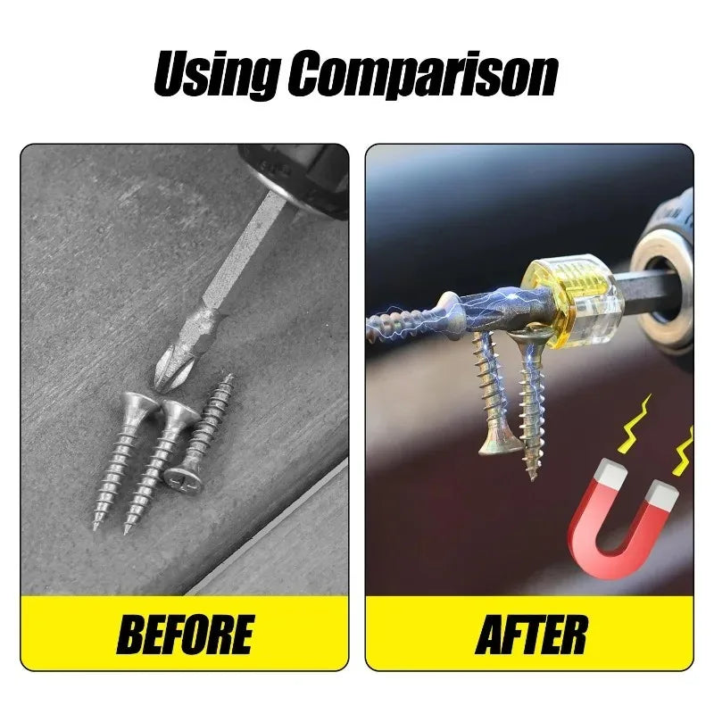 5/1PCS Screwdriver Bit Magnetic Adapter Kit Universal 1/4" Hex Magnetic Ring Screw Holder Magnetic Coil Woodworker Repair Tools Quake