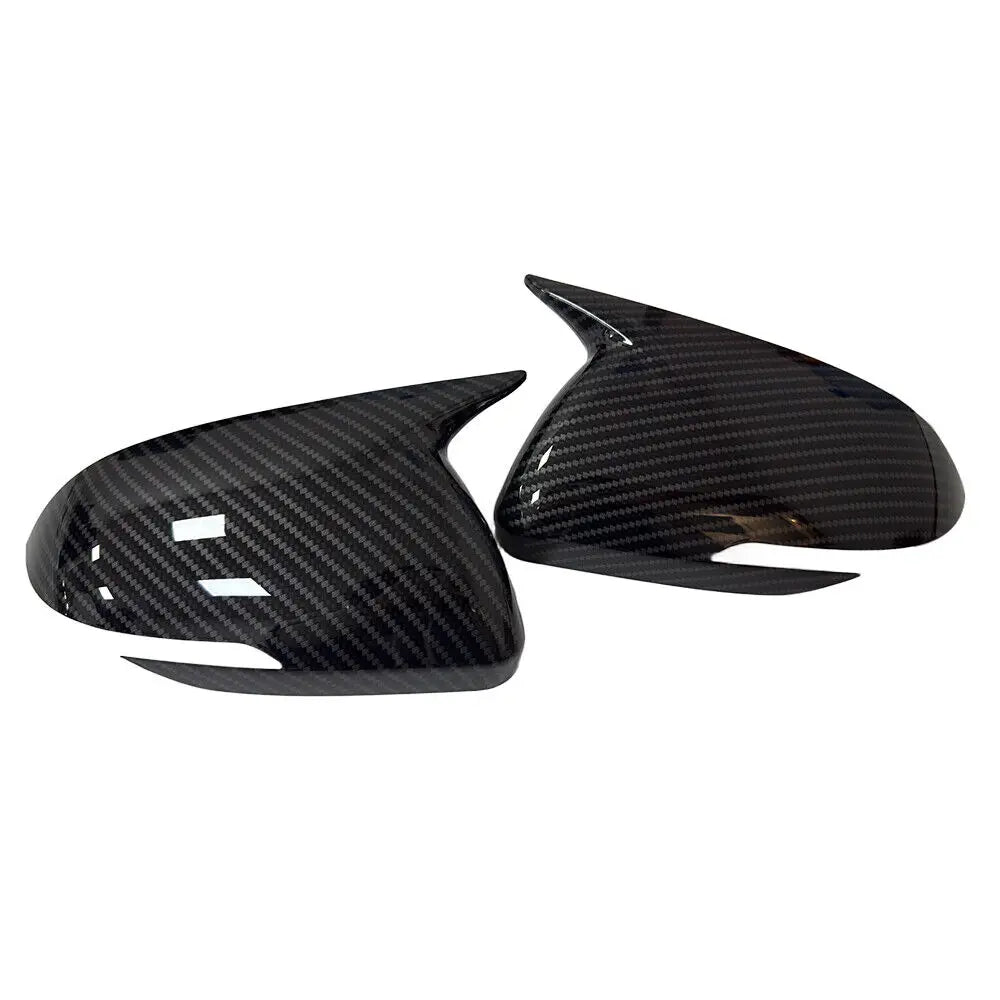 For Kia Rio 2018-2023 2x Car Sticker Rearview Side Mirror Cover Wing Cap Exterior Case Trim Accessories Vehicle Decoration ABS Quake With Light Carbon