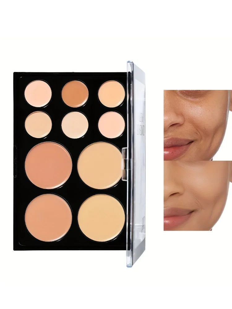 10 Colors Concealer Palette Eye Repairing Base Palette Matte Dark Circles Tattoo Contour Covering Concealer Cream Lasting Makeup Quake 10 color