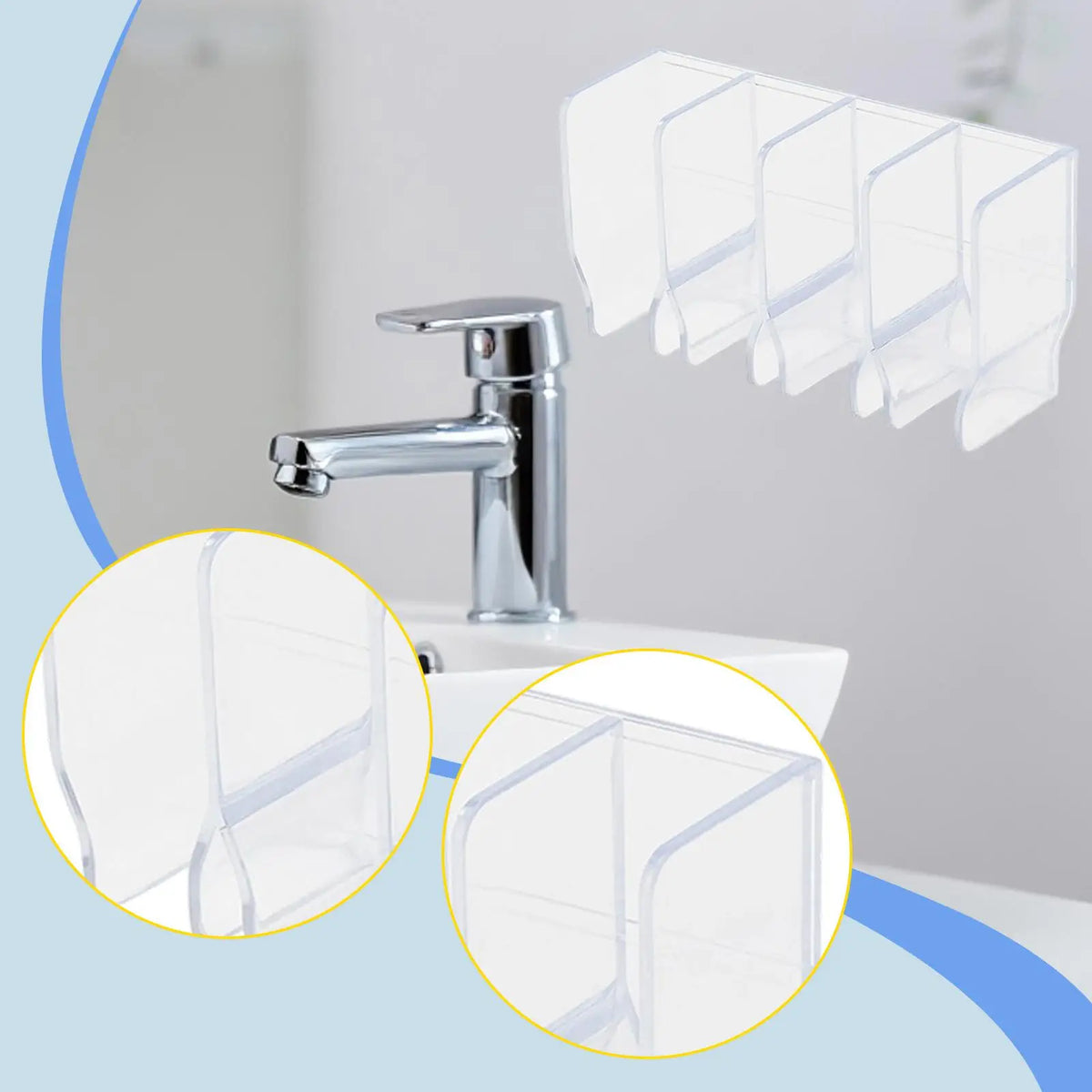 PP Wall Mounted Toothbrush Storage Clip Toothpaste Holder Durable No Drill Adhesive Organizer for Bathroom and Shower Quake