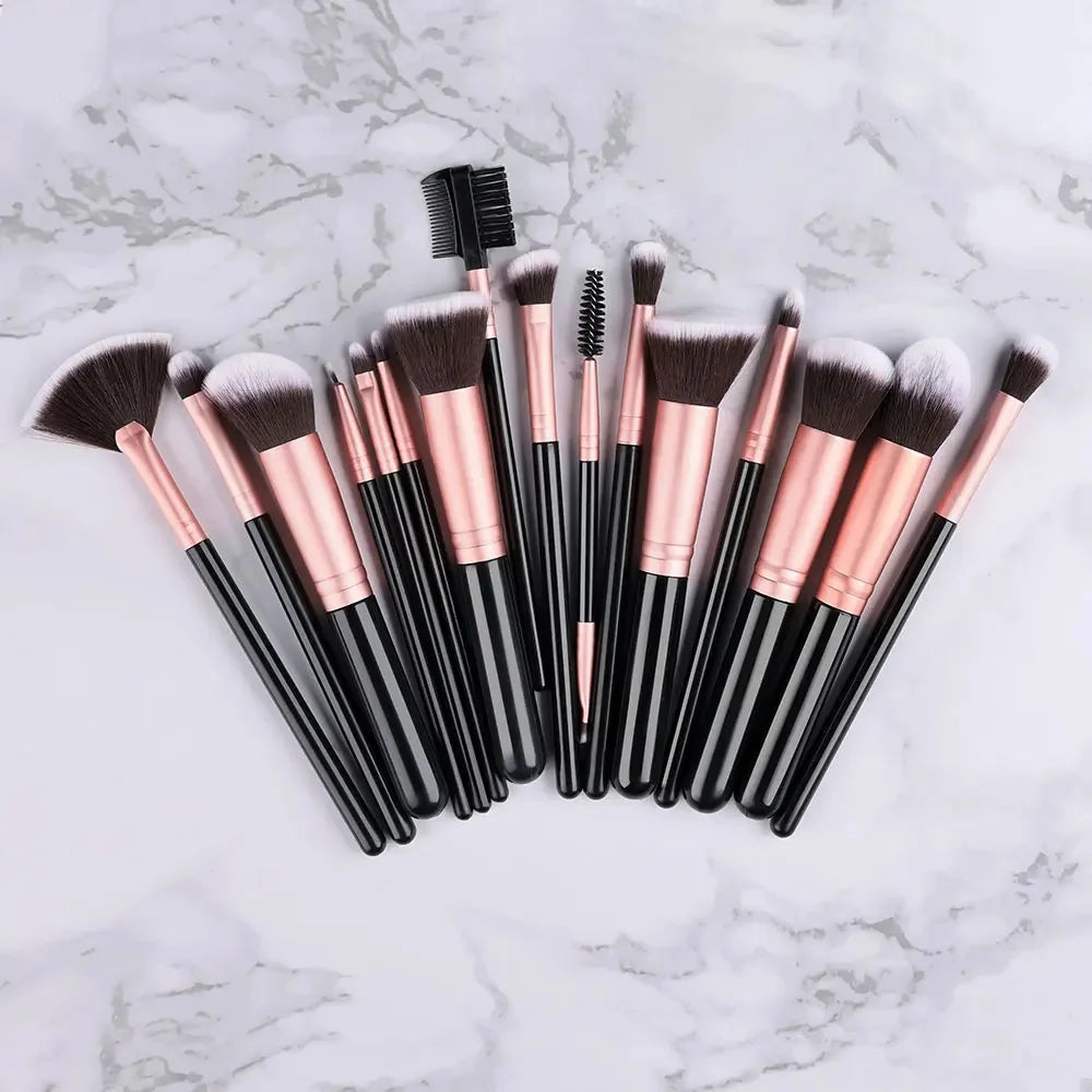 14-16pcs Makeup Brush Set for Women Super Soft Detail Brushes including Blush Foundation Concealer Eyeshadow Beauty Tools Quake AMZ-16PK