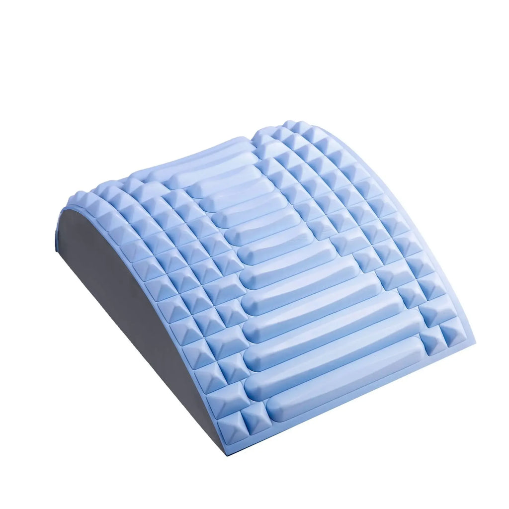 Back Stretcher Lumbar Support Device Neck Waist Muscle Relaxer Spine Corrector Back Opening Stretch Massage Tool for Pain Relief Quake Blue No plug No plug