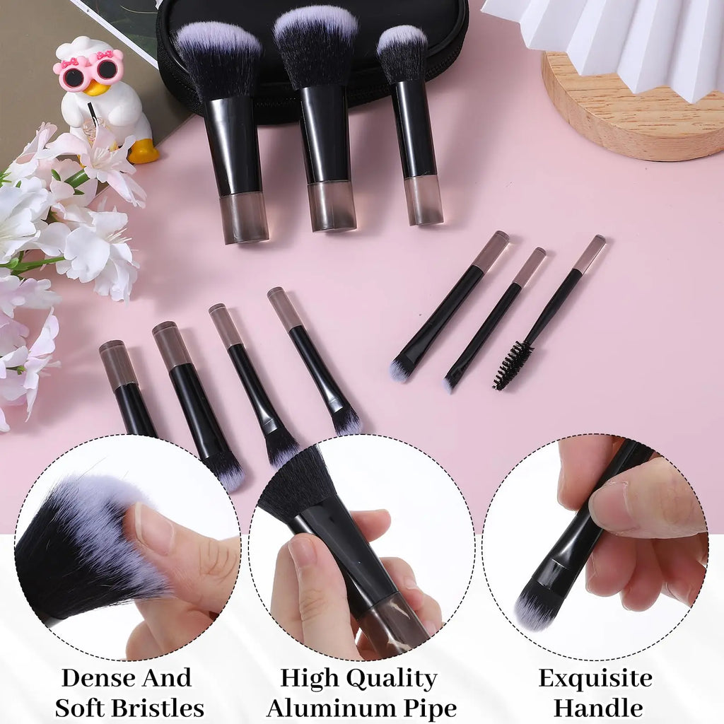 10 Pcs Mini Makeup Brush Set Travel Makeup Brushes Quake