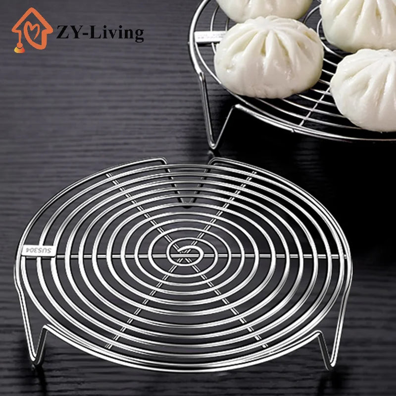 1pcs Stainless Steel Steamer Rack Multifunction Pot Steaming Tray Dumplings Eggs Grill Stand 16cm 18cm 20cm 22cm Quake