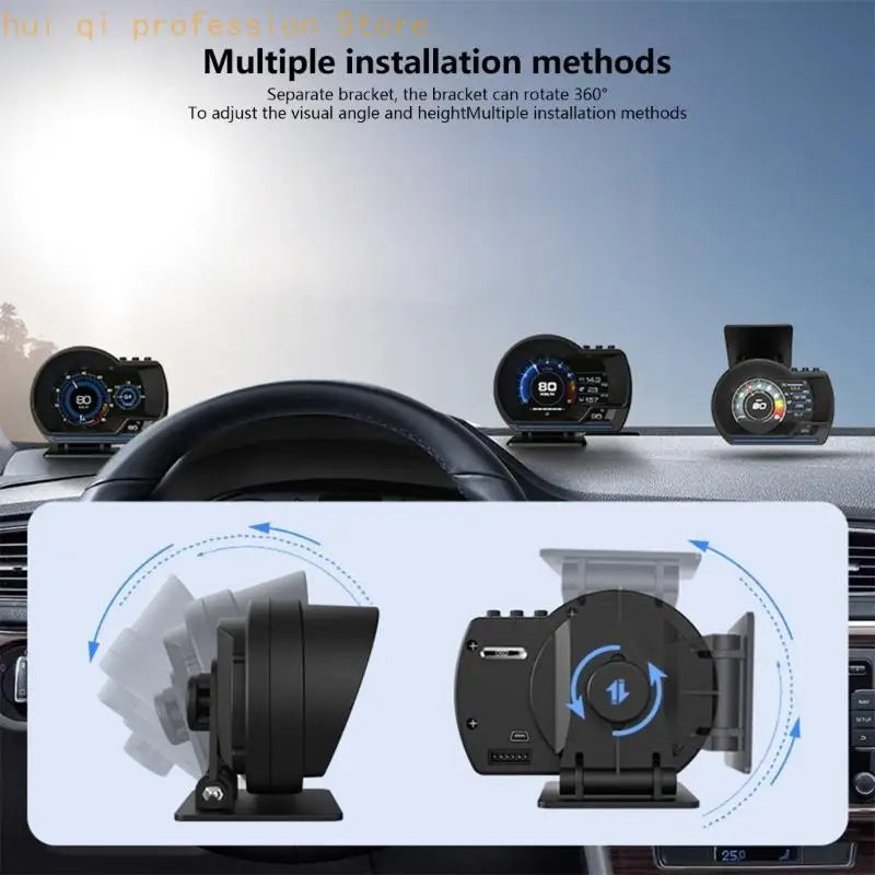 Automotive HUD Projector Speedometer OBD2 Data Analysis Warning Light Function Double Mode OBD Display Instrument H8WE Quake