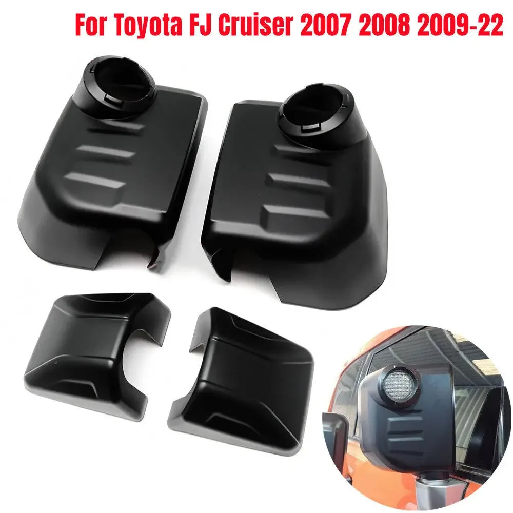 For Toyota FJ Cruiser 2007-2022 Car Rearview Side Mirror Cover Wing Cap Exterior Door Rear View Case Trim Shell Black Protection Quake