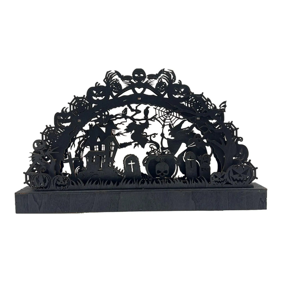 Halloween Tabletop Decoration Wooden Craft for Dinner Party Halloween Themed Quake Style E