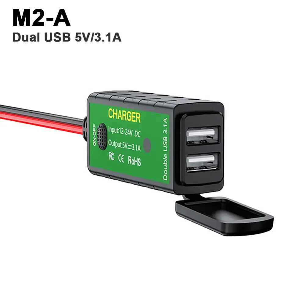 M.2 3.1A/4.8A SAE to USB Type-C Motorcycle Voltmeter ON/Off Switch Fast Charger Quake M2A