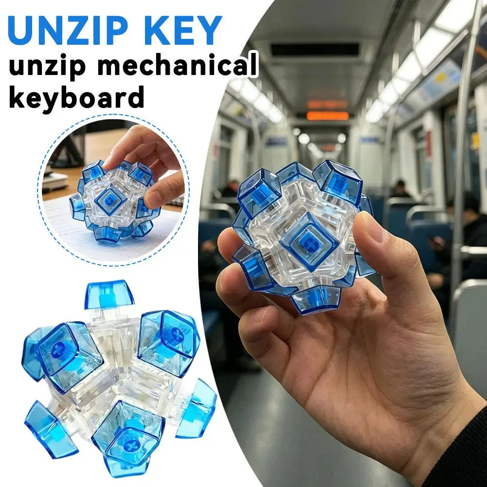 PC Transparent Mechanical Keyboard Switch Tester Fidget Toy Stress Relief Decompression Keychain Clicker for Office Gift EDC Quake
