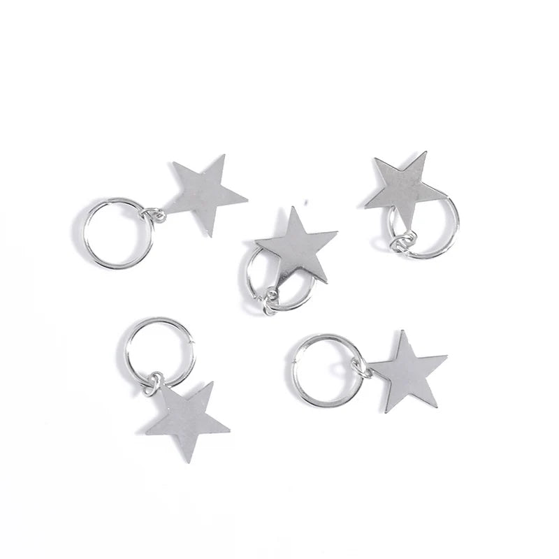 5/10 Pcs Hair Braids Leaves Beads Women Silver Gold Color Hip-hop Hair Rings Braid Bead Hair Headband Braiders Accessories Quake 5pcs 20