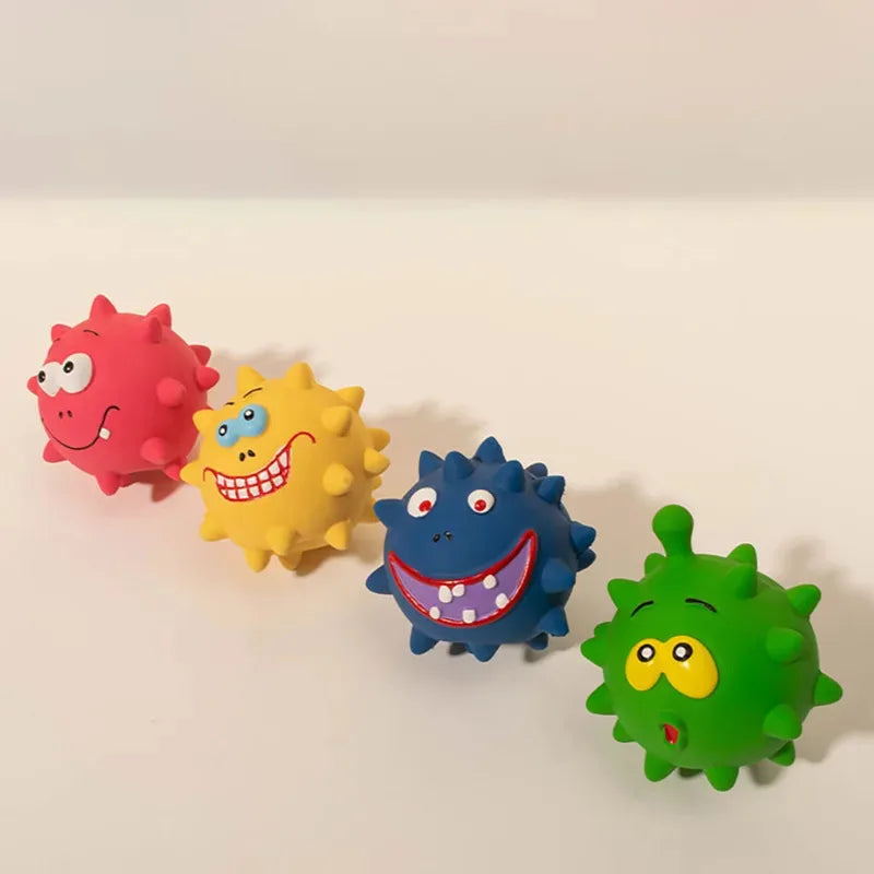 1pc Cute Squeaky Pet Dog Interactive Chew Toy Puppy Bite Resistant Thorn Tooth Cleaning Toy Molar Chew Toys for Dogs Supplies Quake