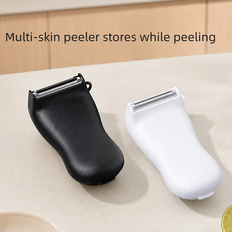 Storage‑type Peeler Multifunctional Kitchen Fruit Vegetable Peeler Stainless Steel Peeling Tool with Peel Container No Mess Quake