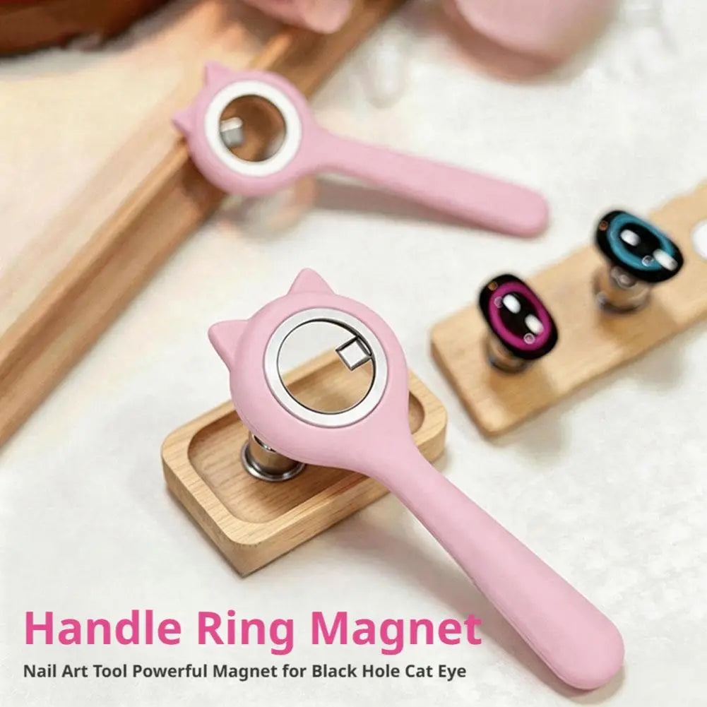 Cute Ring-shaped Cat Eye Magnet for Nails,Portable Hollow Circular Cat Eye,2-in-1 Circle Y Shape Nail Magnet Tool For Home DIY Quake