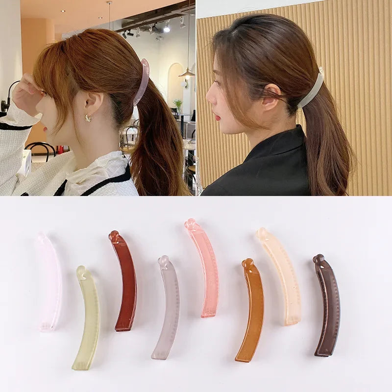 Frosted Hair Styling Clips Solid Color Banana Clip Women Girls Hair Accessories Fashion Ponytail Barrettes Hair Claws Hairpins Quake