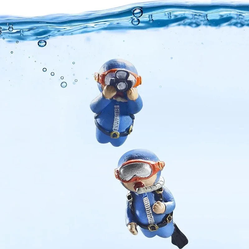 Floating Diver Aquarium Ornament - Realistic Submarine Diver Decoration for Fish Tank, Adds Fun & Style to Your Aquatic Setup Quake