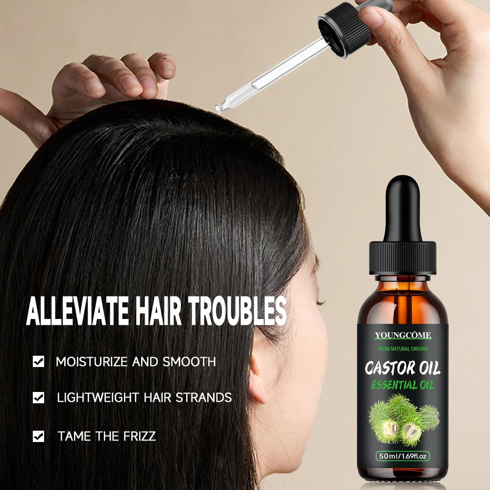 Natural castor oil essential oil,Repairs Damaged Hair Improves Hair Quality Moisturizes Hair Care oil DeepMoisturizing Care Quake