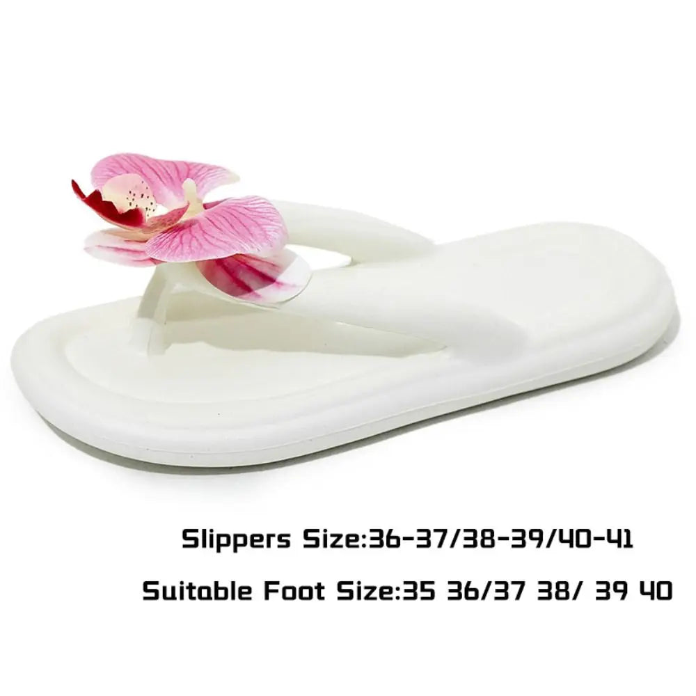 Fashion EVA Flip Flops Butterfly Orchid Anti-Slip Sandals Summer Herringbone Slippers Summer Quake
