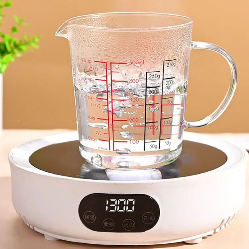 YWDL Heat-Resistant Glass Measuring Cup with Handle Breakfast Milk Cup Microwave Safe for Kitchen Baking Quake
