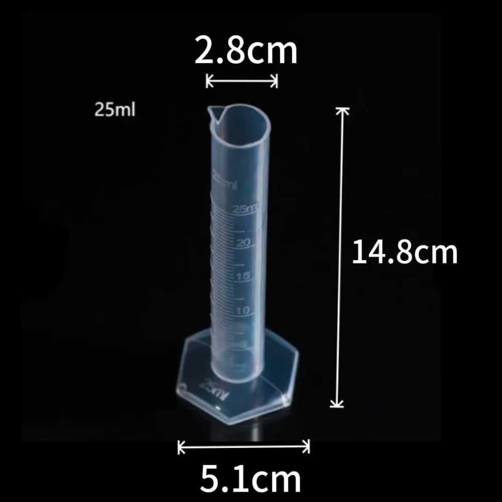 Transparents Graduated Cylinder Plastic Sturdy Measuring Cups Professional Trial Test Liquid Tube for Measurement Usage Quake 25ml