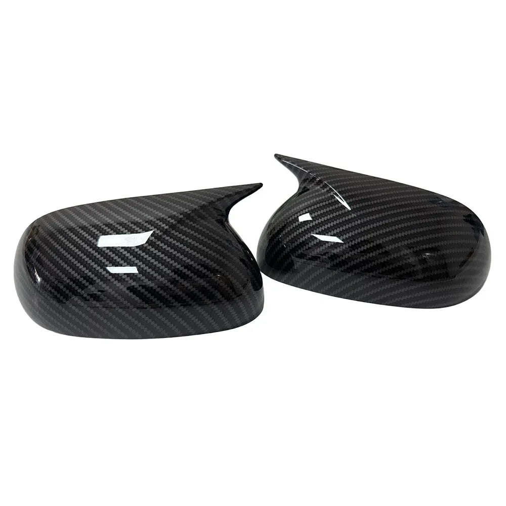 For Kia Soul 2019-2025 Car Sticker Rearview Side Mirror Cover Wing Cap Exterior Door Rear View Case Trim Carbon Fiber Look Black Quake Without Light Carbon