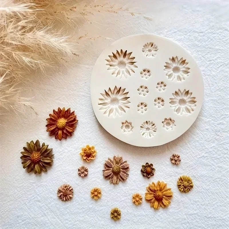 1pc Flower Silicone Mould Bouquet Polymer Clay Flower Casting Mold For DIY Earring Pendants Making Polymer Clay Craft Moulds DIY Quake