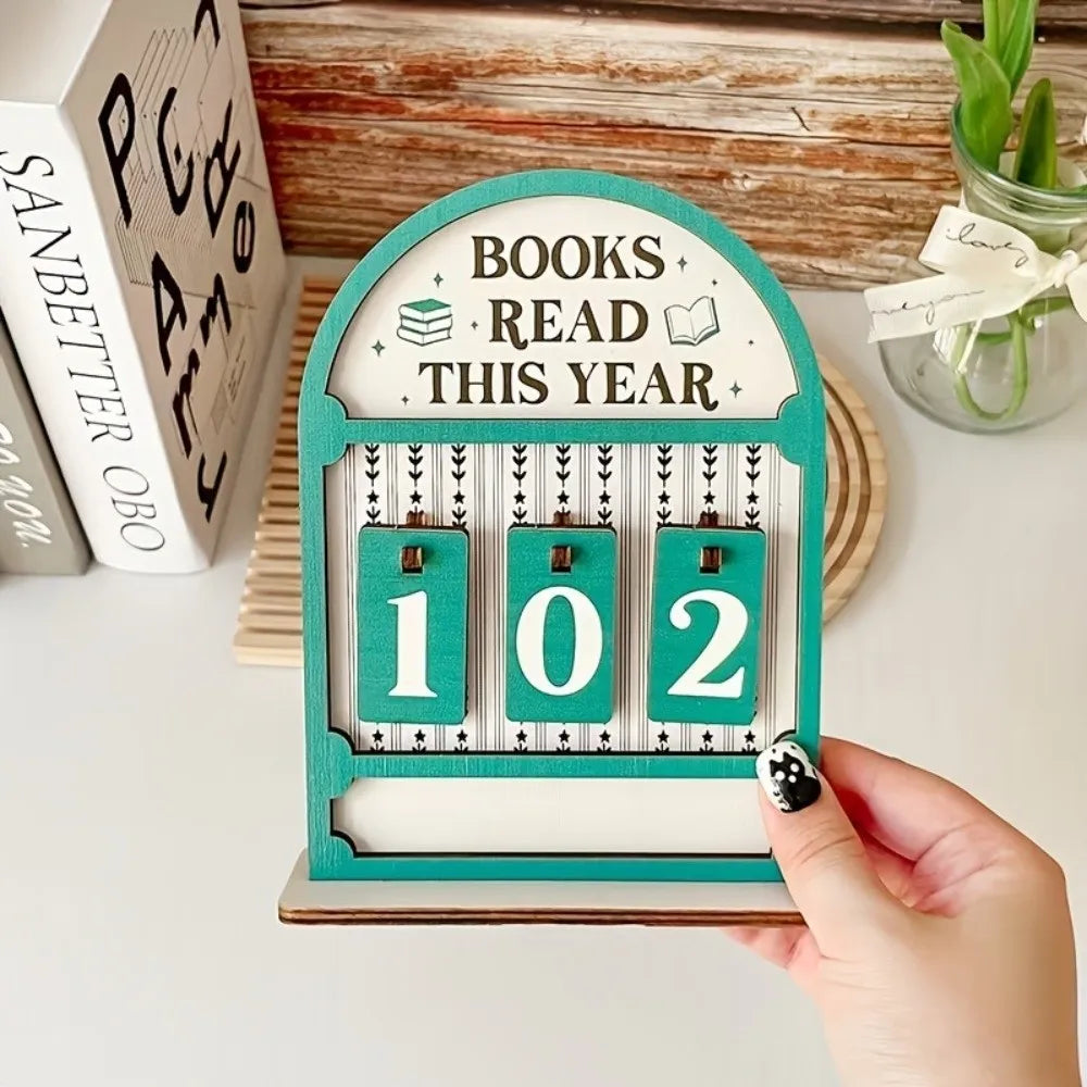 Handmade Reading Challenge Tracker Read This Year Eco-Friendly Books Read Tracker Personalized Reading Tracker Hanging Signage Quake