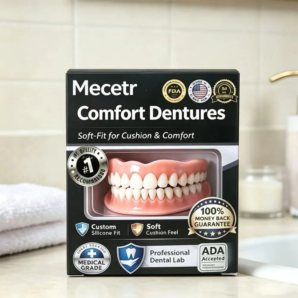 Adjustable Full Mouth Dentures for Adults Elderly Upper Lower Fake Teeth Set with Thermal Fit Beads Temporary Cosmetic Teeth Kit Quake