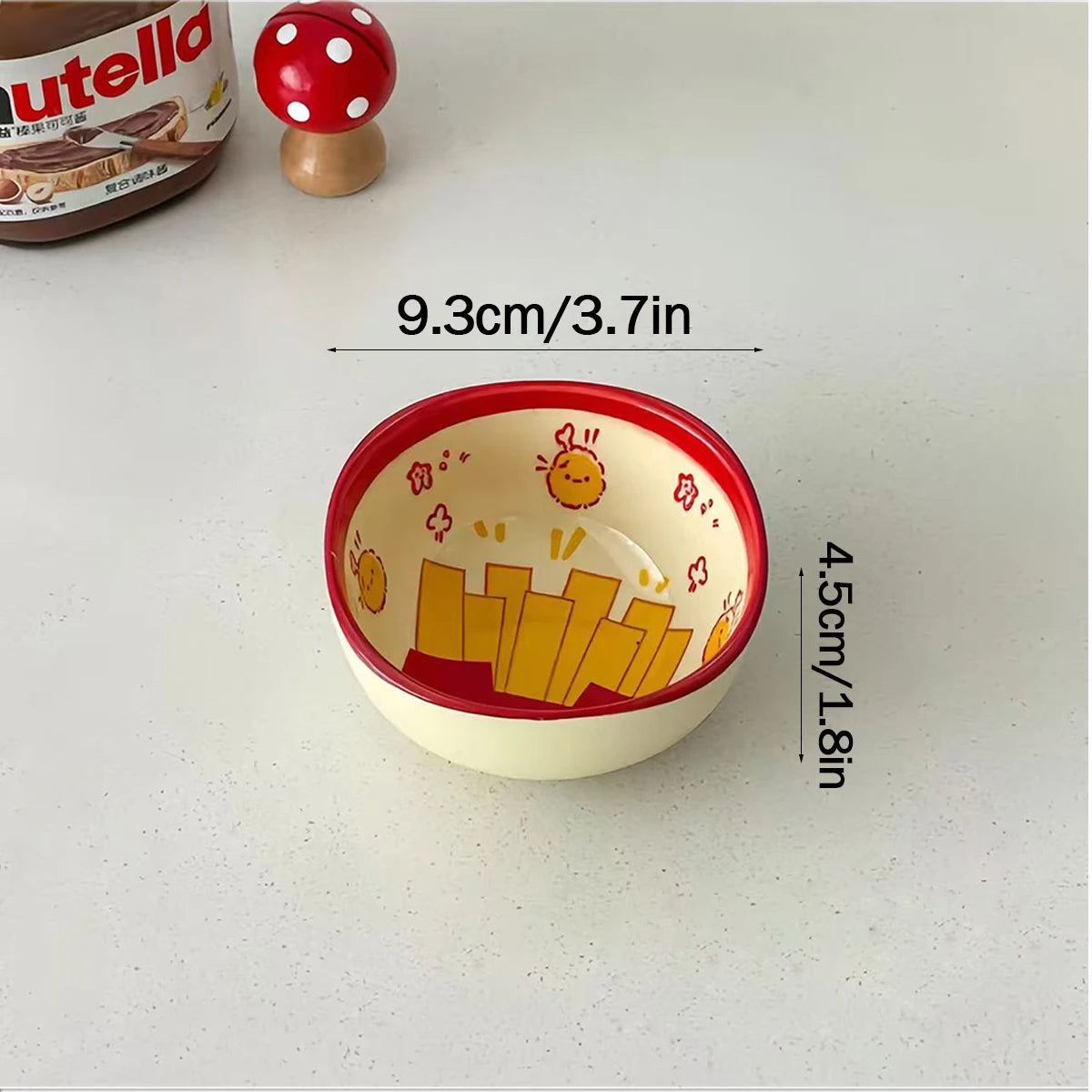 3/6 Pcs-Cute French Fries Shaped Ceramic Square Small Dishes, 3.7 Inches,Soy Sauce/Desserts/Ice Cream, Dishwasher Microwave Safe Quake
