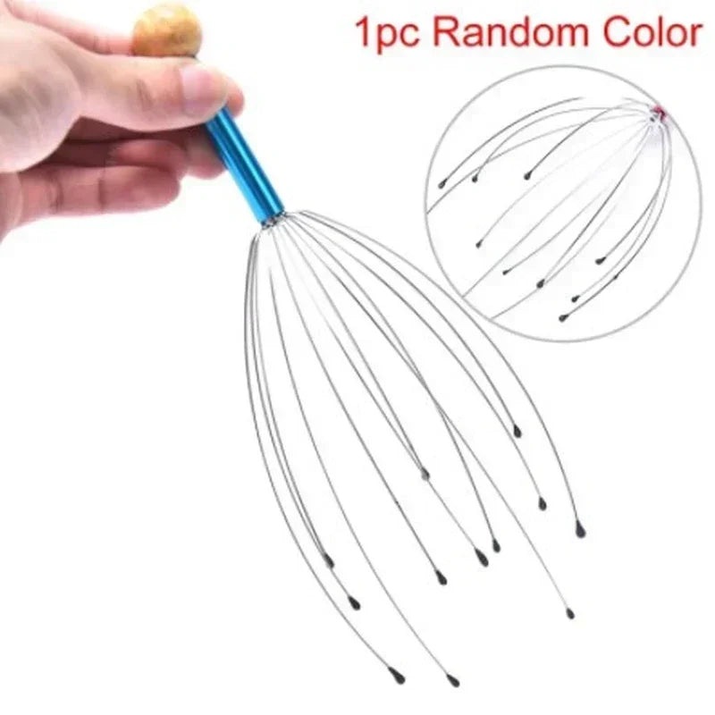 Head Relax Massager Healing Neck Claw Massage Anti-stress Pain Relief Octopus Scalp Spa Headache Stimulate Blood Circulate Quake 1pc Random Color